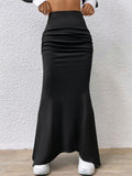 Women’s Solid Slim Fishtail Skirt - Elegant & Casual Dress