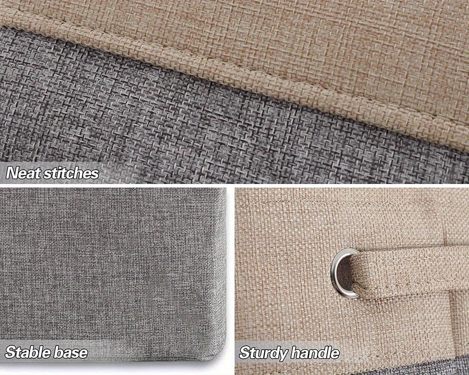 Foldable Linen Storage Bins with Handles for Organizing