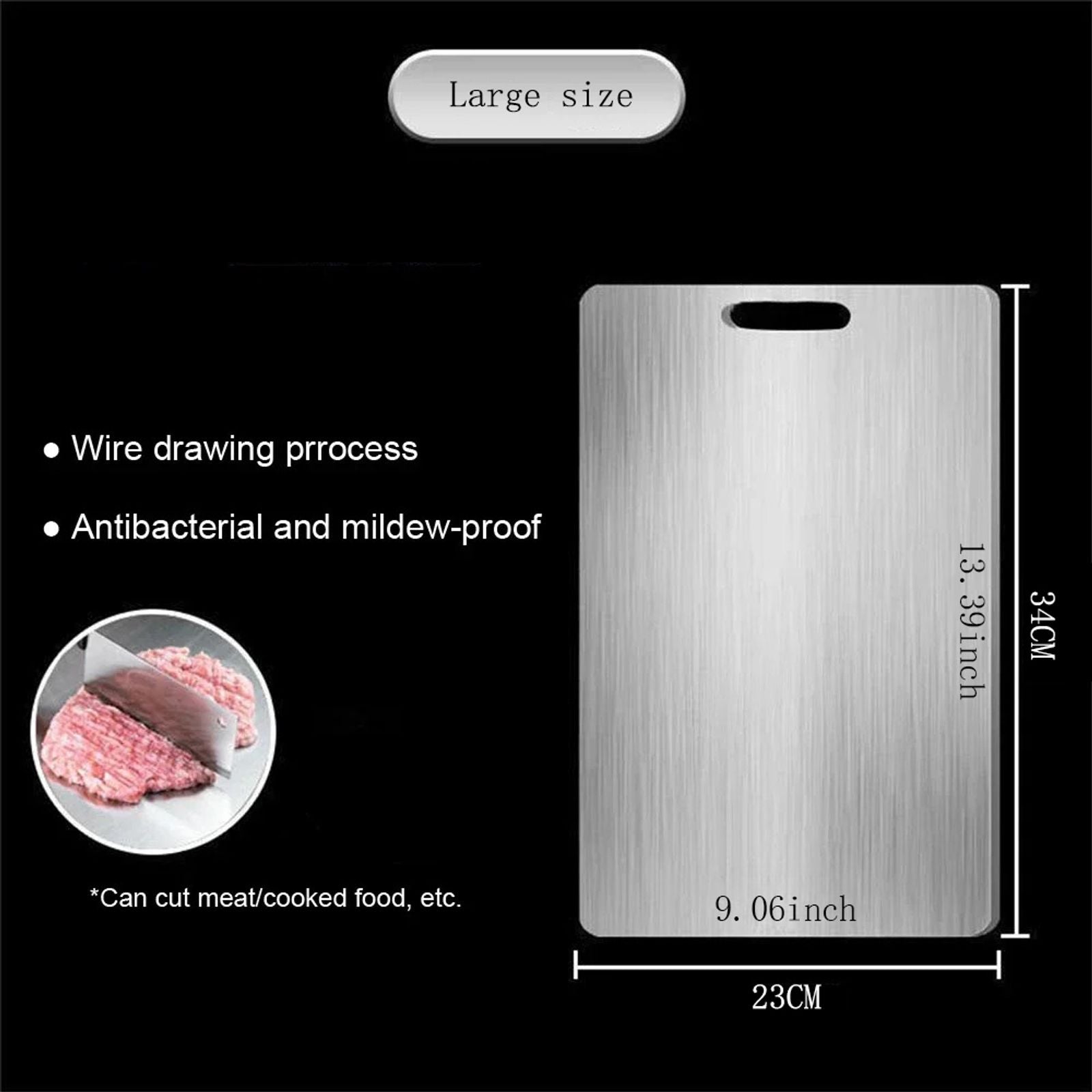 Thickened Double Sided Stainless Steel Chopping Board