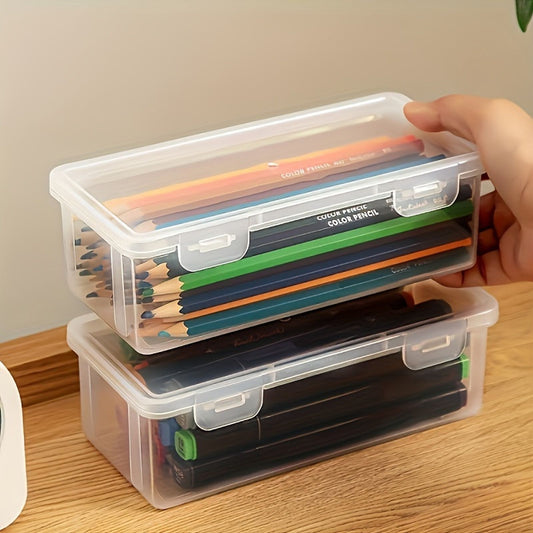 Large Clear Plastic Storage Boxes with Hinged Lids