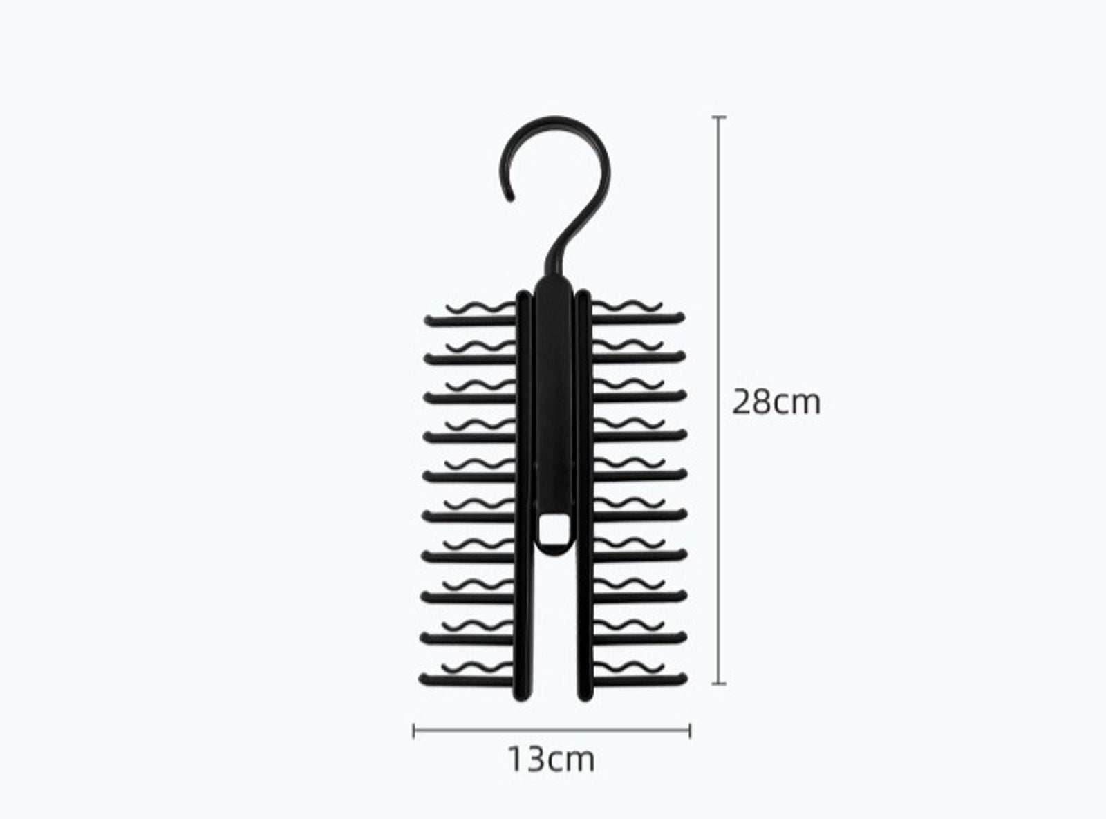 Rotatable 20-Hook Silk Scarf and Tie Storage Rack