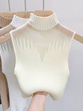 Y2K Mesh Knitted Tank Top for Women