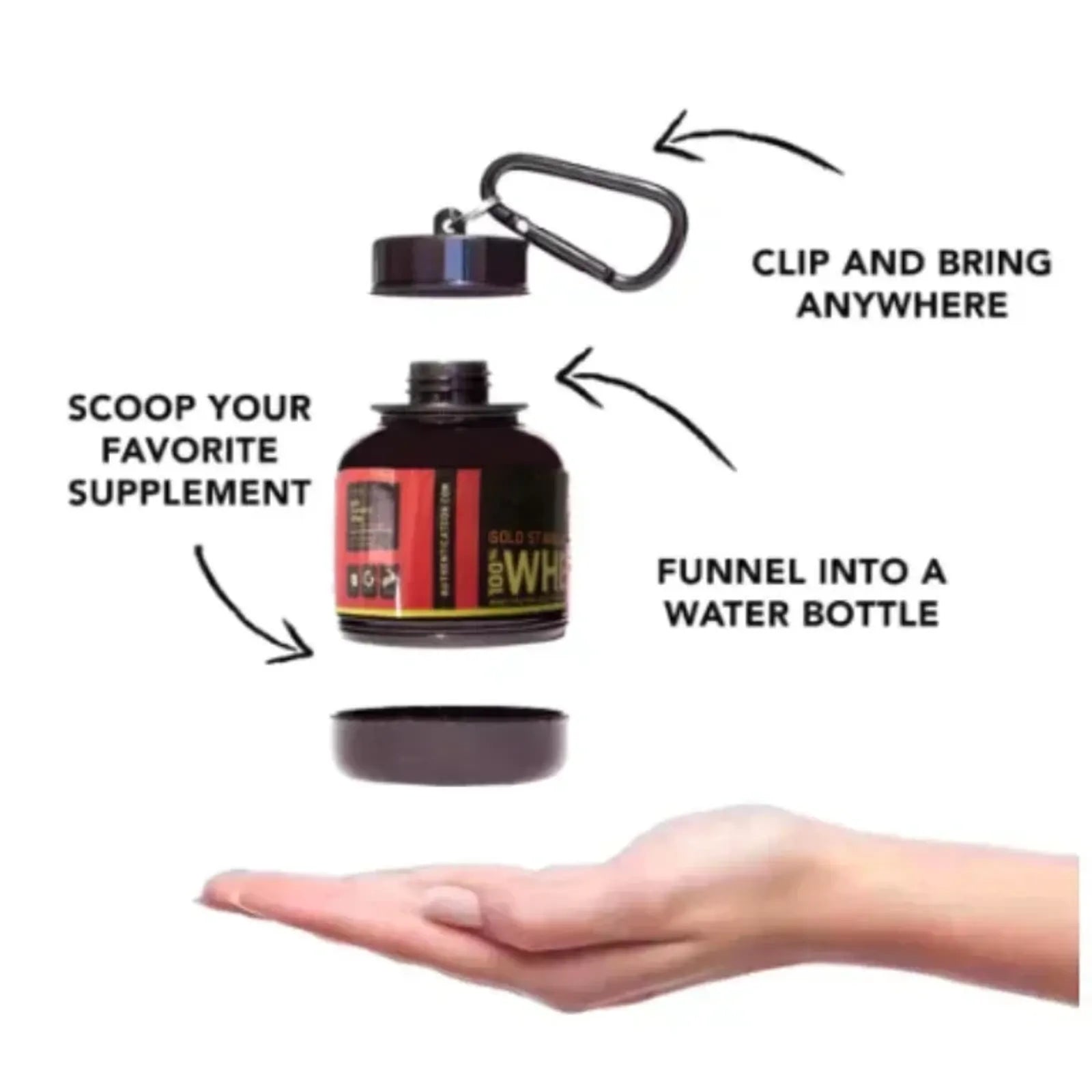 Portable Mini Protein Powder Bottle with Keychain