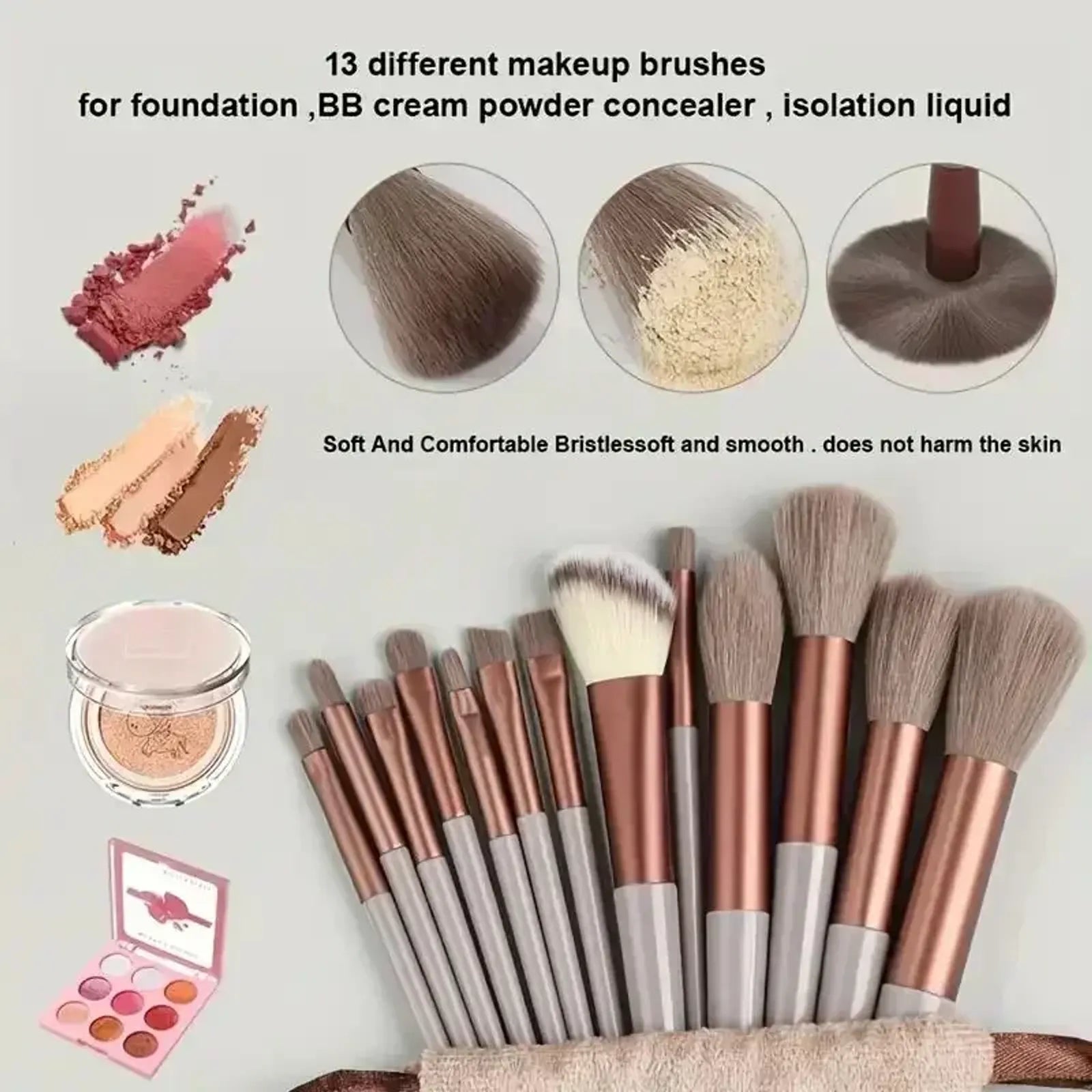 Soft Fluffy Makeup Brush Set for Foundation and Eyeshadow