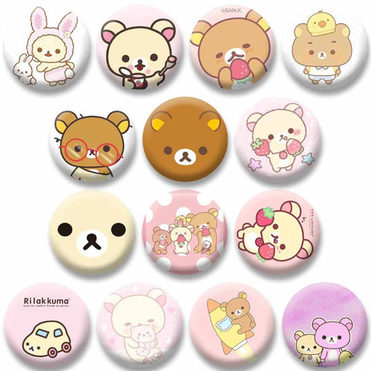 Cute Rilakkuma Kawaii Bear Brooch Custom Button Pin