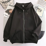 Men's Solid Color Zip-Up Hoodie Jacket