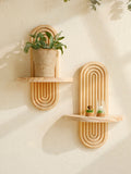 Boho Style Wooden Geometric Wall Shelves