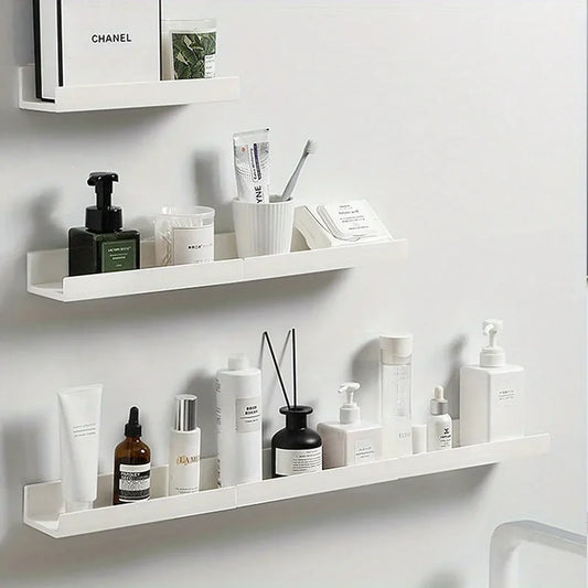 Self-Adhesive Bathroom Shelf Makeup Organizer Rack