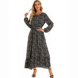 Women’s Bohemian Floral Maxi Dress with Full Sleeves