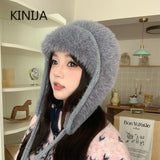 Cozy Winter Earflaps Beanie Hat for Women