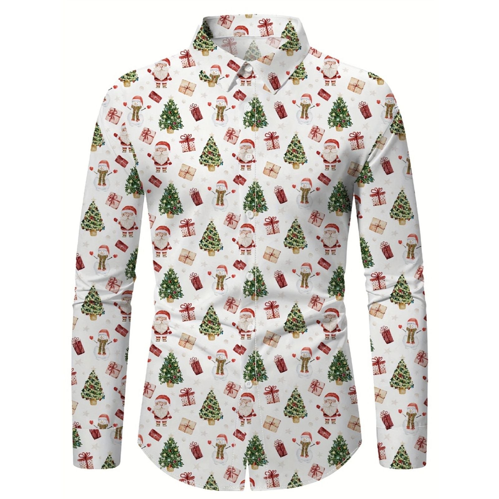 Santa Claus Elk Graphic 3D Printed Long Sleeve Shirt