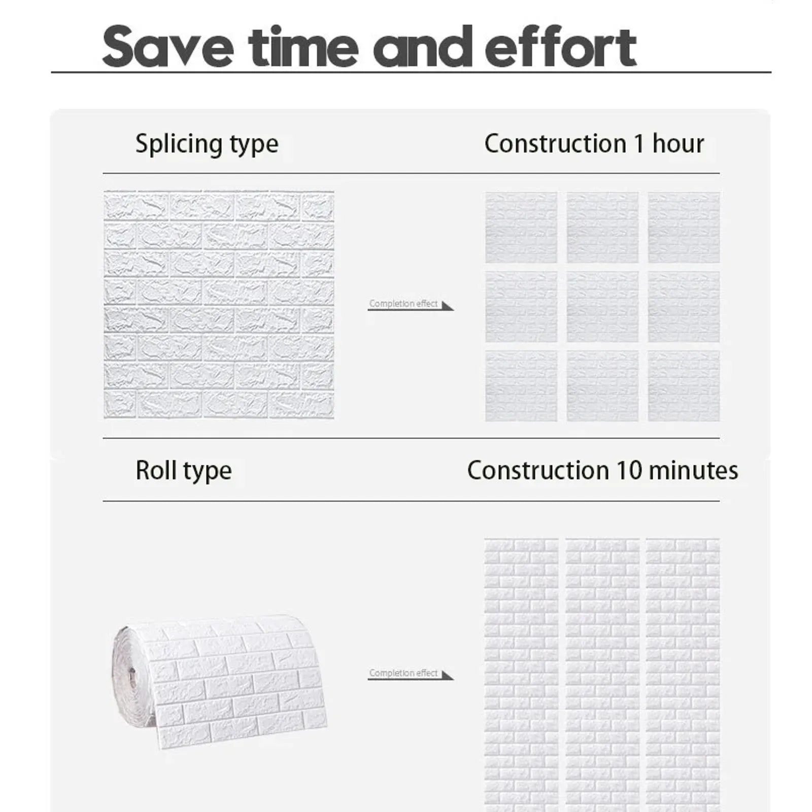 3D Foam Brick Wall Panels - Self Adhesive, Waterproof