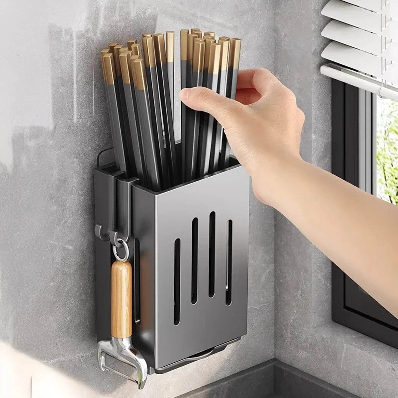 Multifunctional Kitchen Chopsticks Holder and Drying Rack