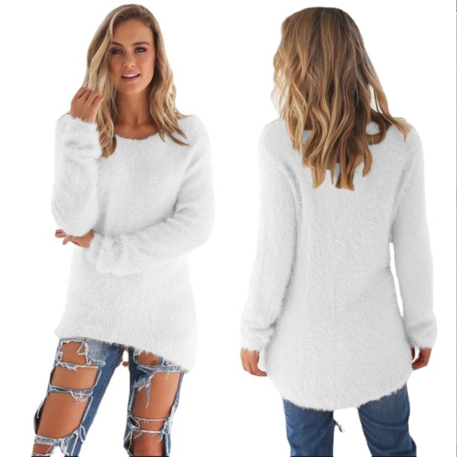 Plus Size Women's Warm Knitted Pullover Sweater