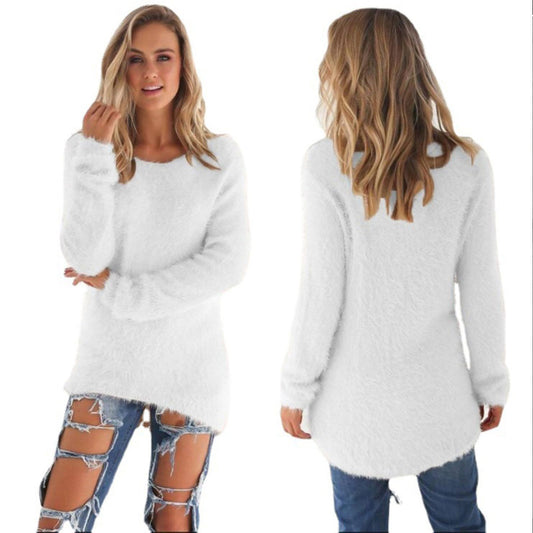 Plus Size Women's Warm Knitted Pullover Sweater