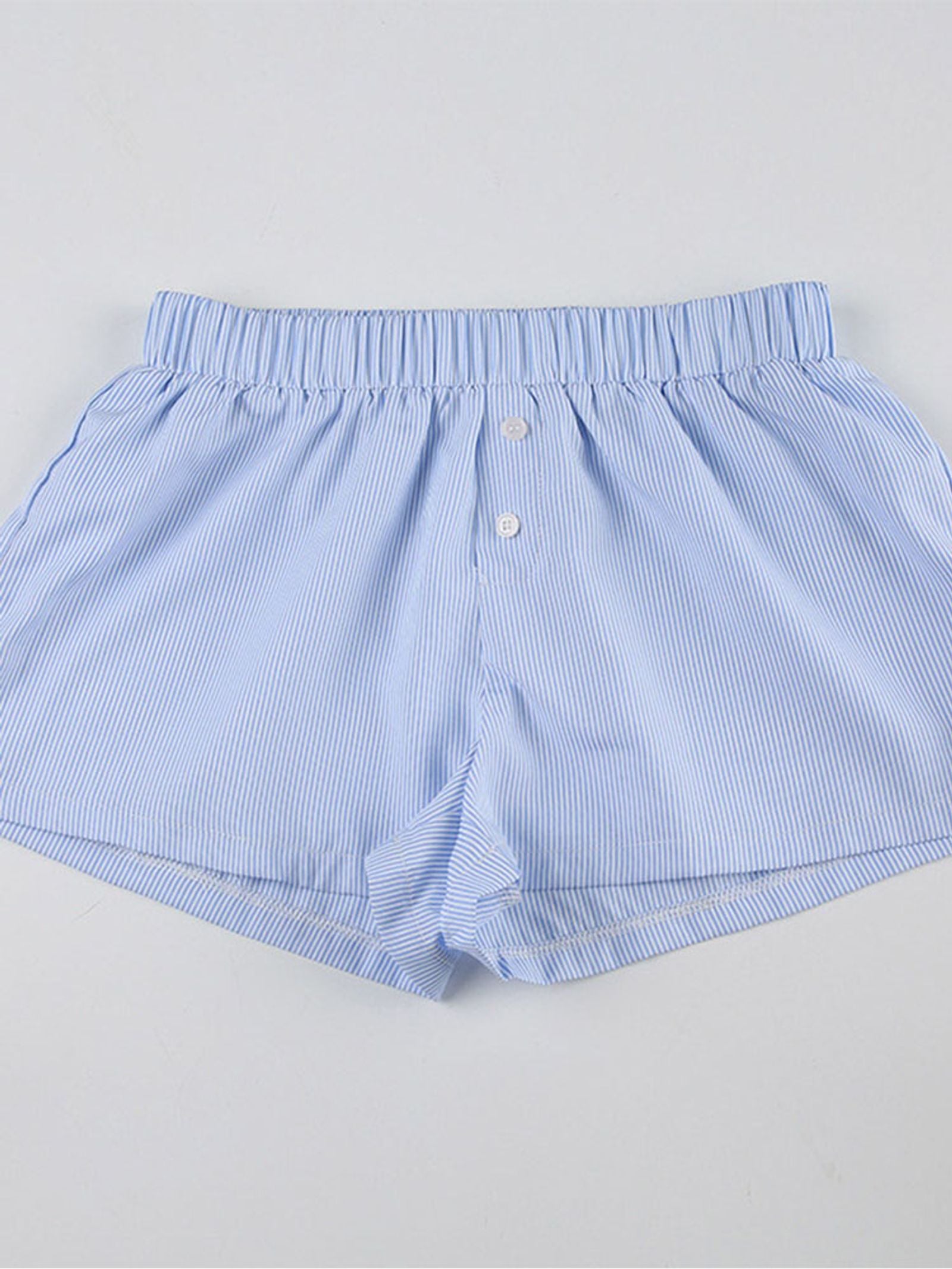 Striped Print Casual Shorts for Women