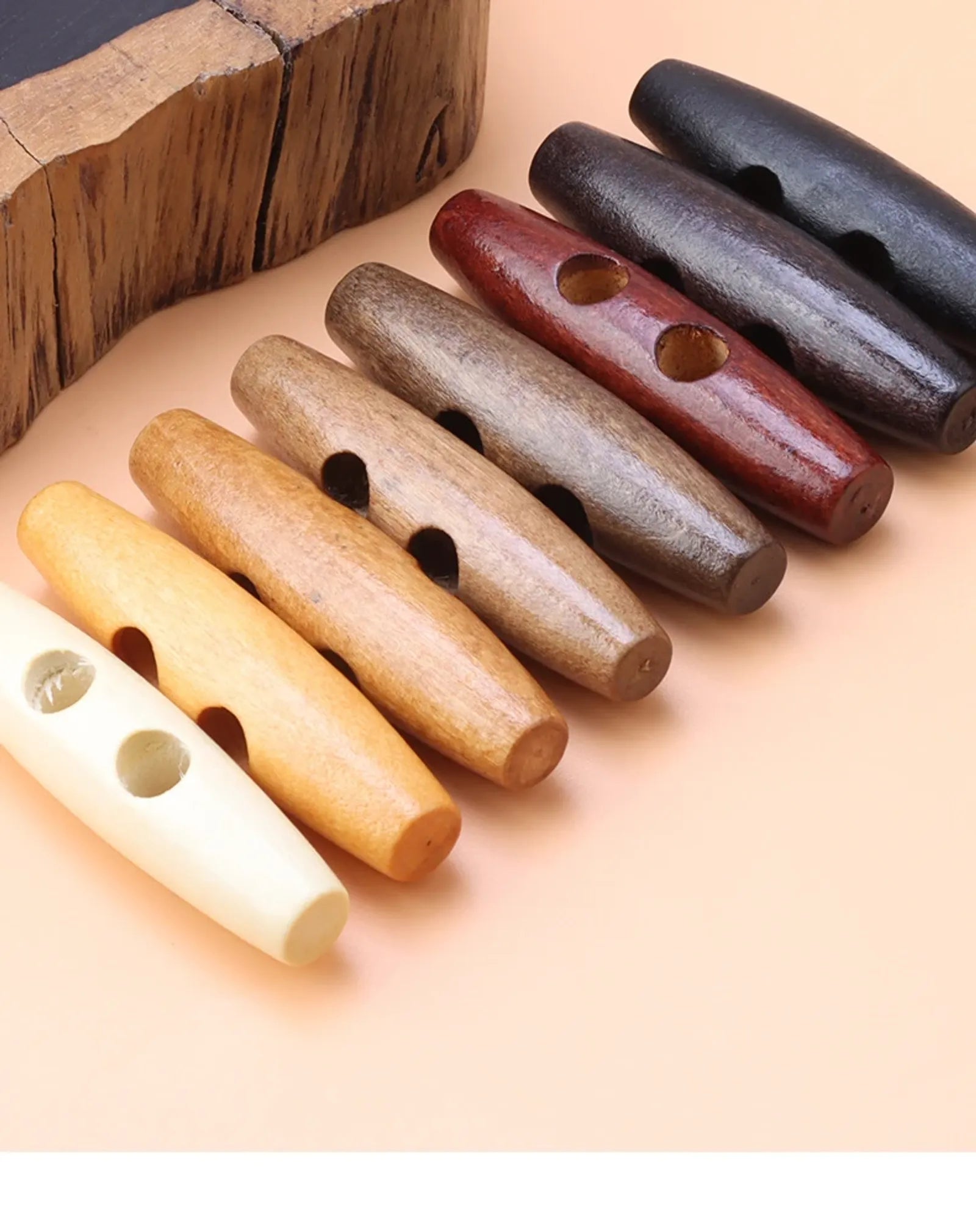10PCS Wooden Horn Buckles for Women's Wind Coat Sewing