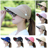 Womens Summer Wide Brim Foldable Sun Hat - Anti-UV Visor