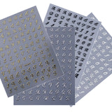 4pcs Alphabet Nail Stickers - Roman Letter Design