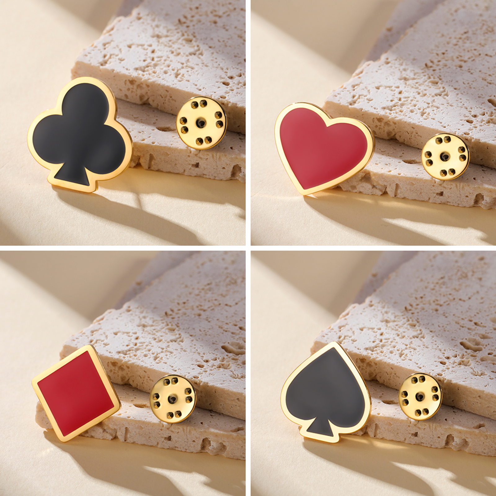 Cazador Playing Card Lapel Pins Brooches for Women