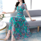Large Ice Silk Fairy Dress with Floral Print