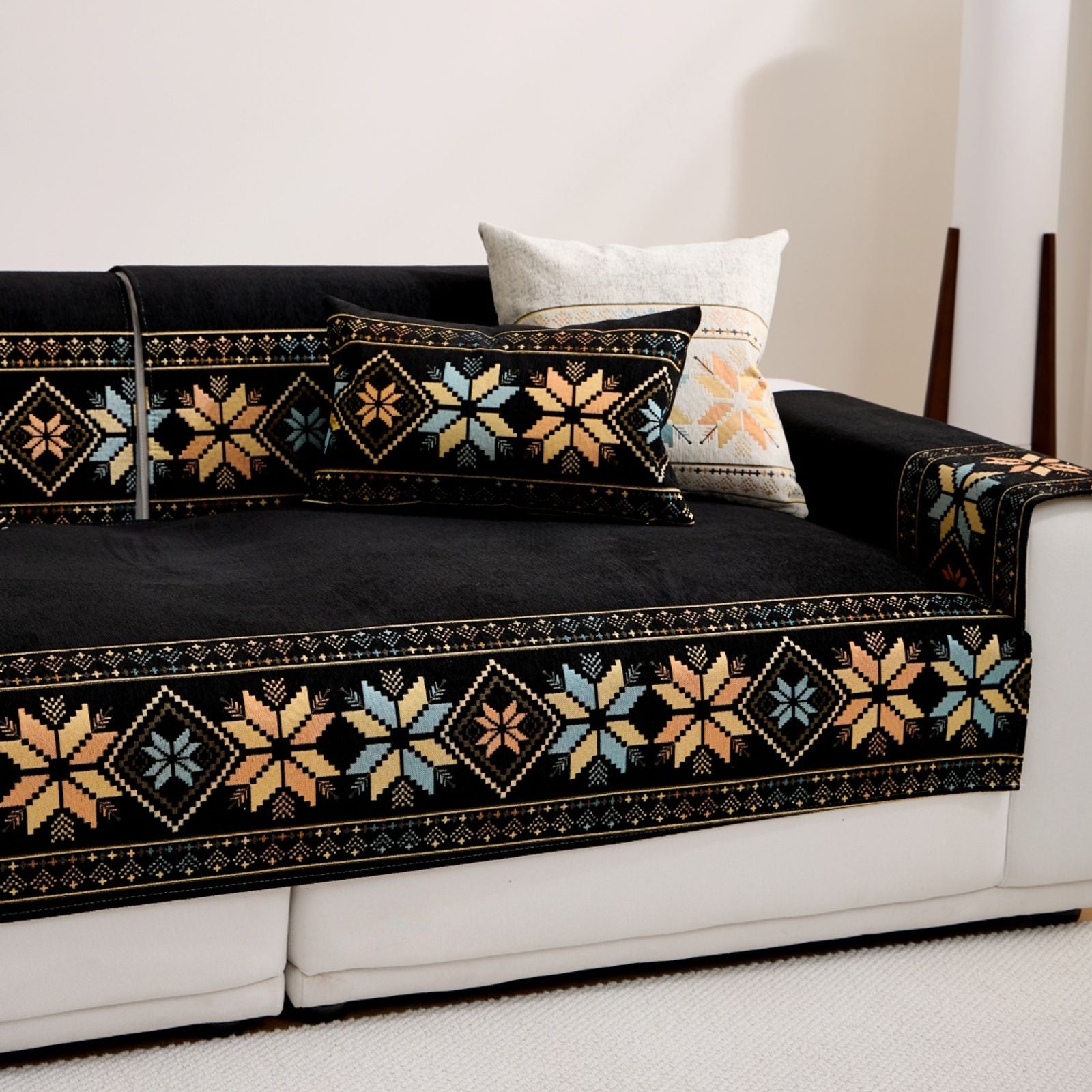 Bohemian Jacquard Chenille Sofa Cover for All Seasons