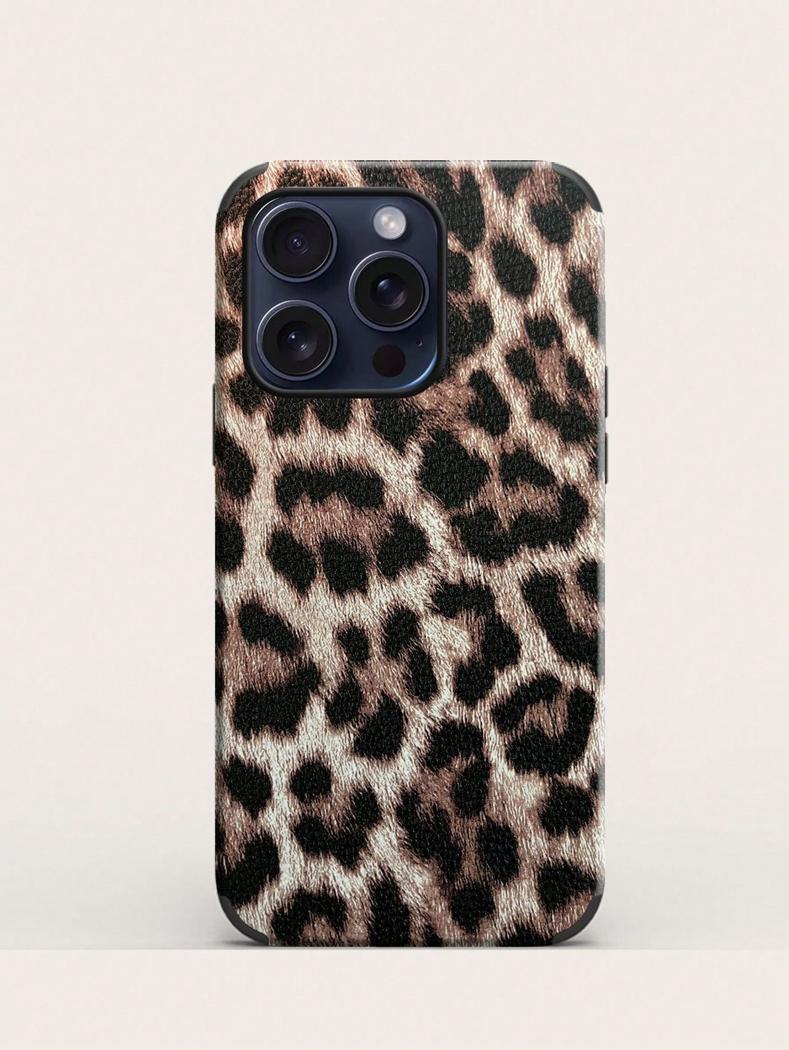 Leopard Print PU Leather Shock-Proof Phone Case for iPhone