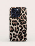 Leopard Print PU Leather Shock-Proof Phone Case for iPhone