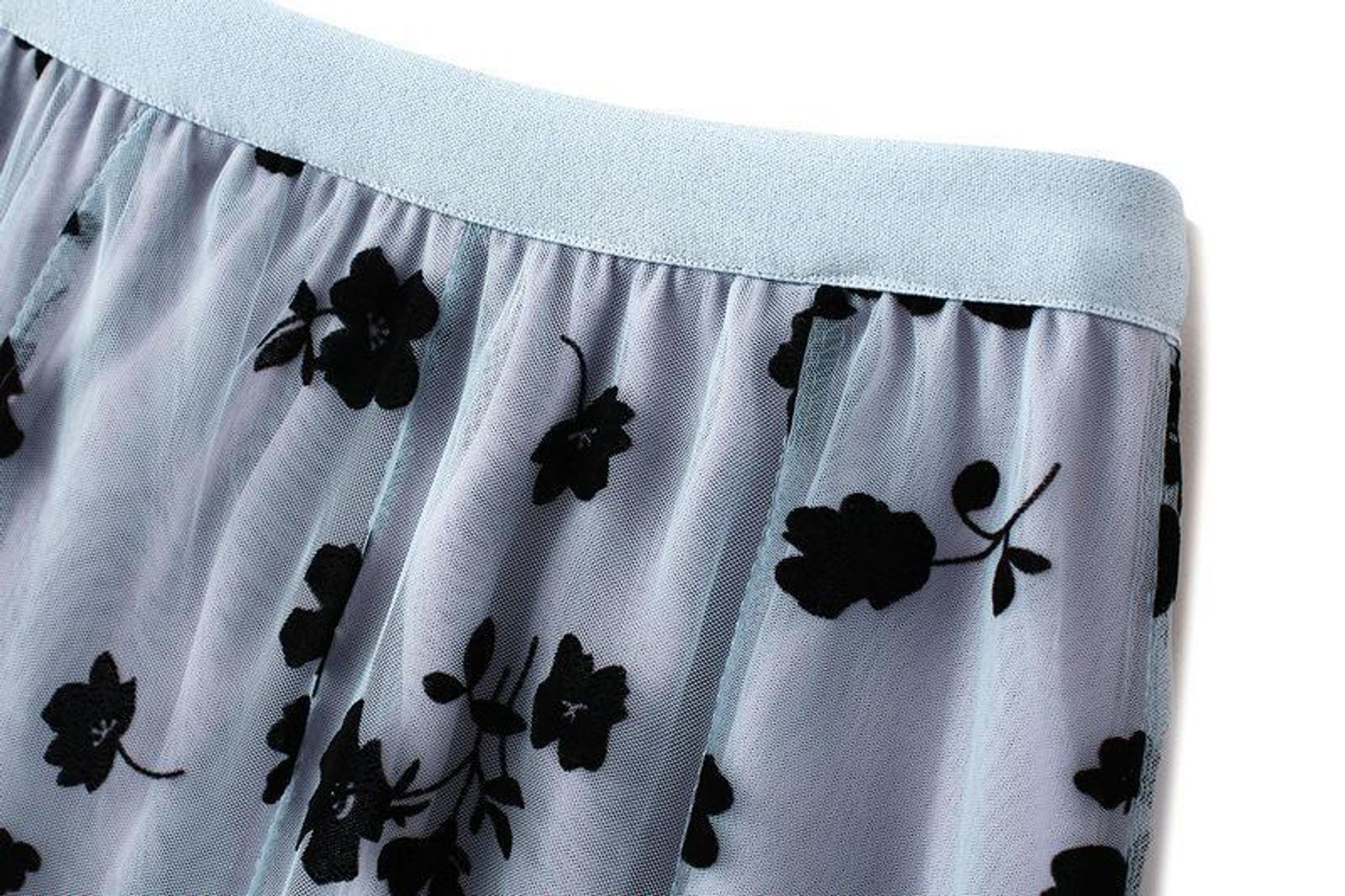 Elegant Floral Tulle Midi Skirt for Women