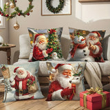 Christmas Decorative Throw Pillow Covers - Santa, Snowman, Elk