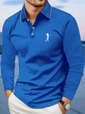 Men's Breathable Casual Long Sleeve Polo Shirt