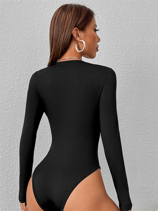 Women’s Long Sleeve Round Neck Blouse Bodysuit