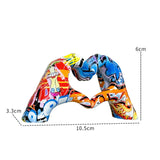 Creative Graffiti Hand Heart Gesture Statue