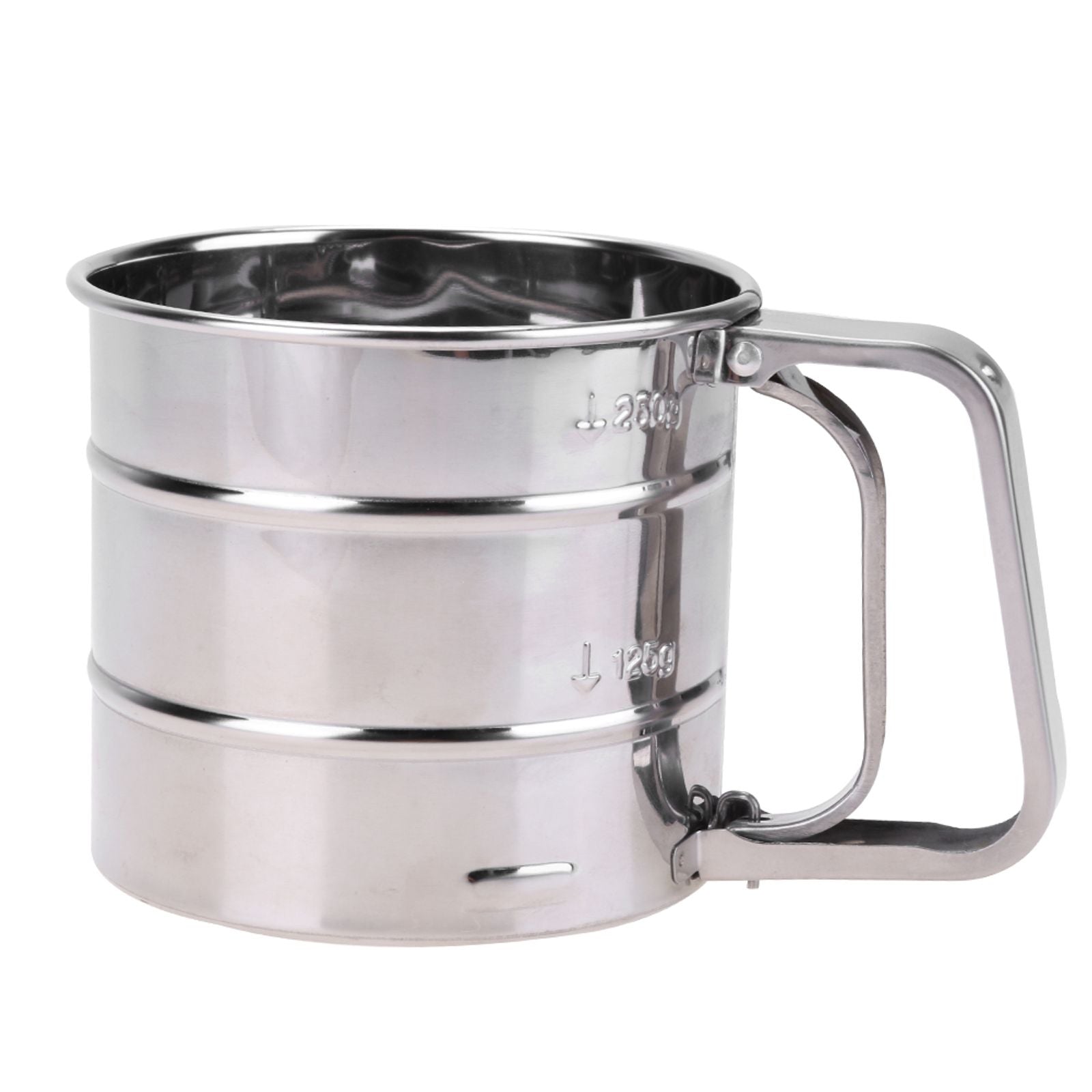 Multi-Function Stainless Steel Flour Sifter with Hand Press