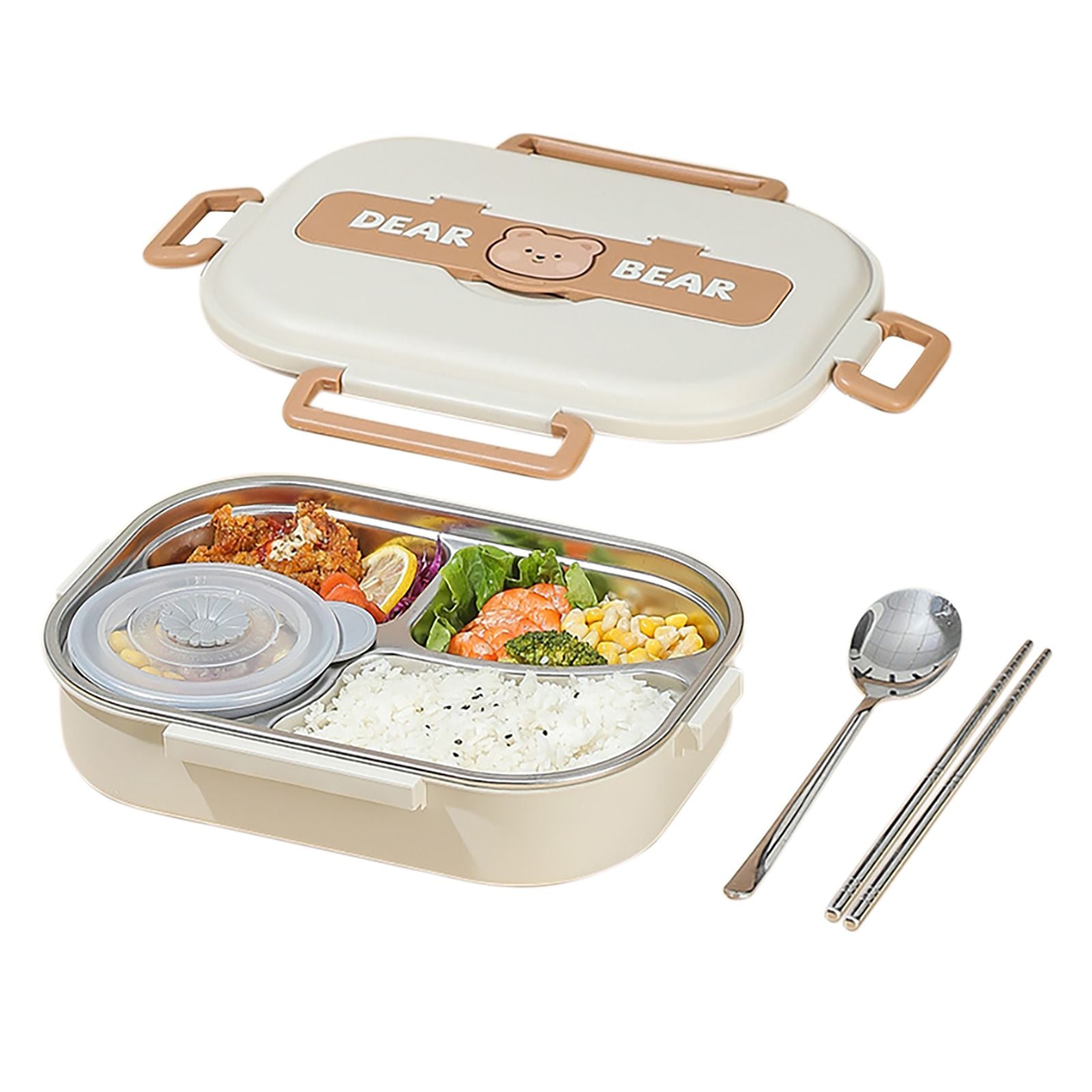 304 Stainless Steel Leak-proof Lunchbox with 4 Compartments