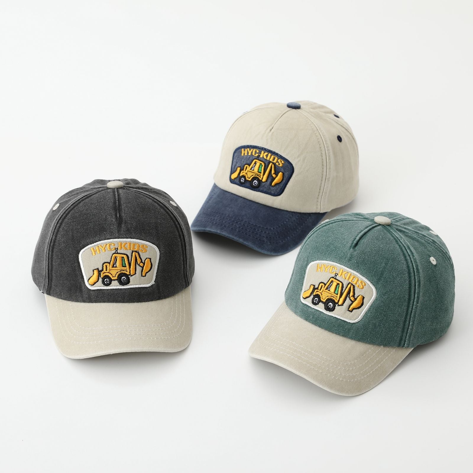 Excavator Embroidered Baseball Cap for Boys
