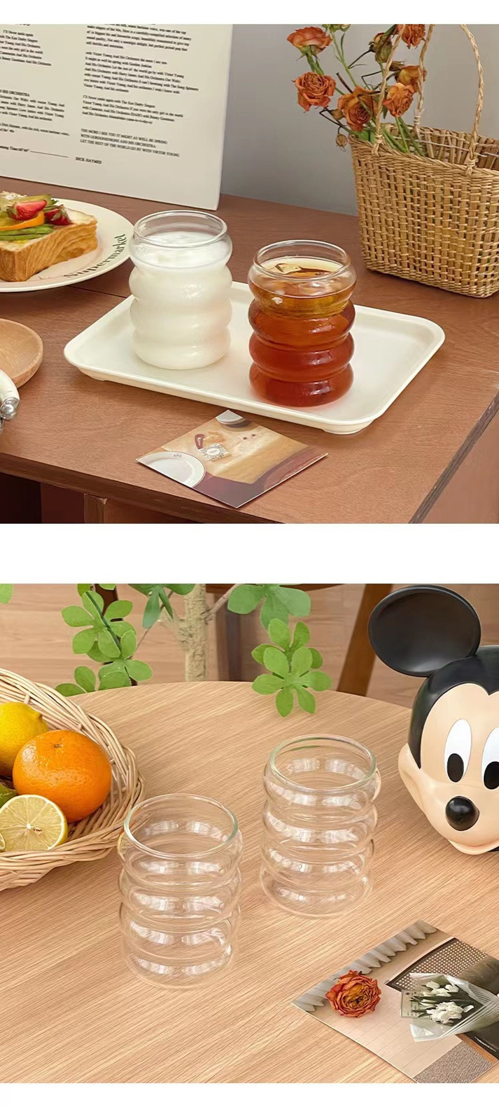 300ML Vintage Glass Coffee Mug - Heat-Resistant