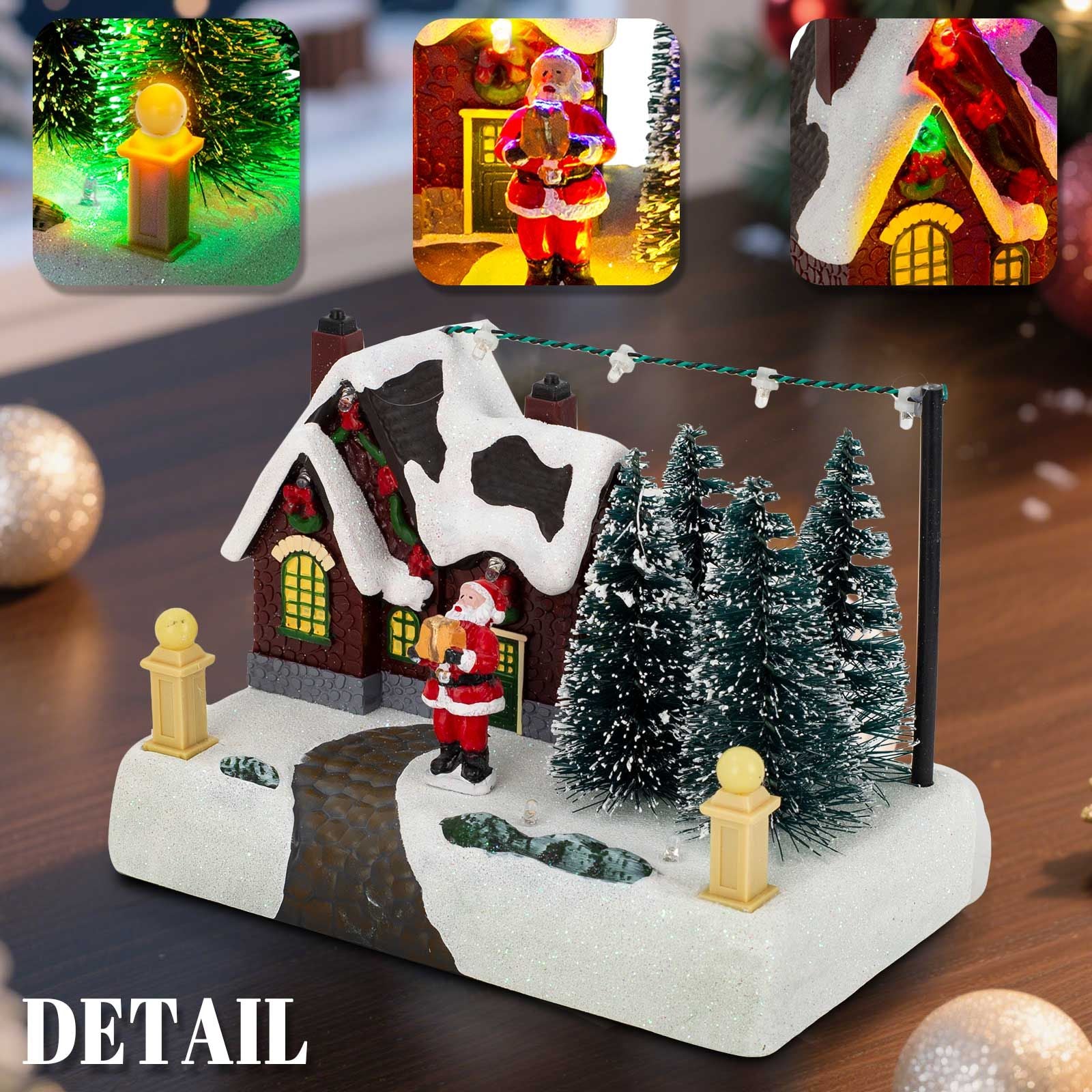 Christmas Village Scene Collectible with Lights and Trees