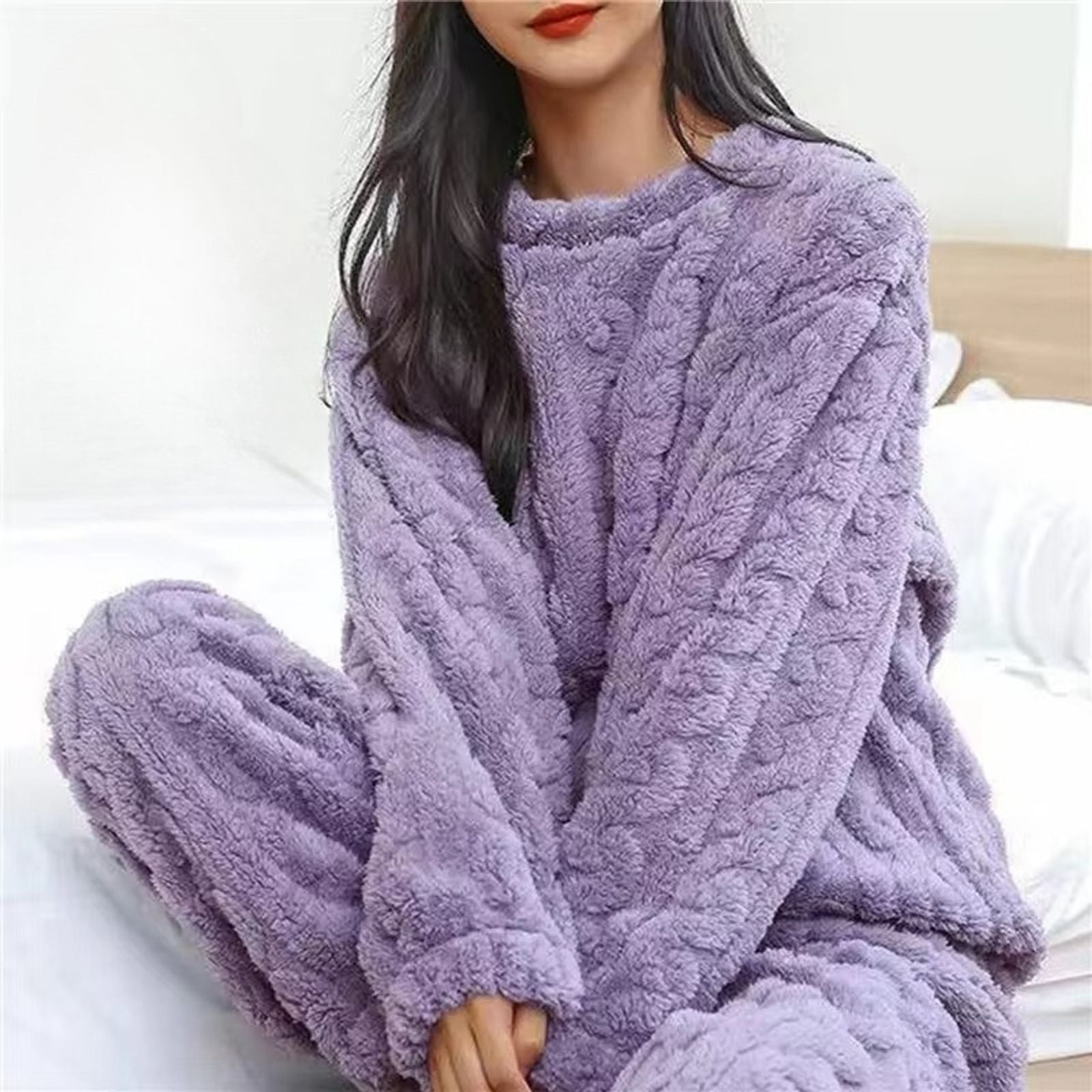 Women's Thickened Coral Velvet Winter Pajamas Set