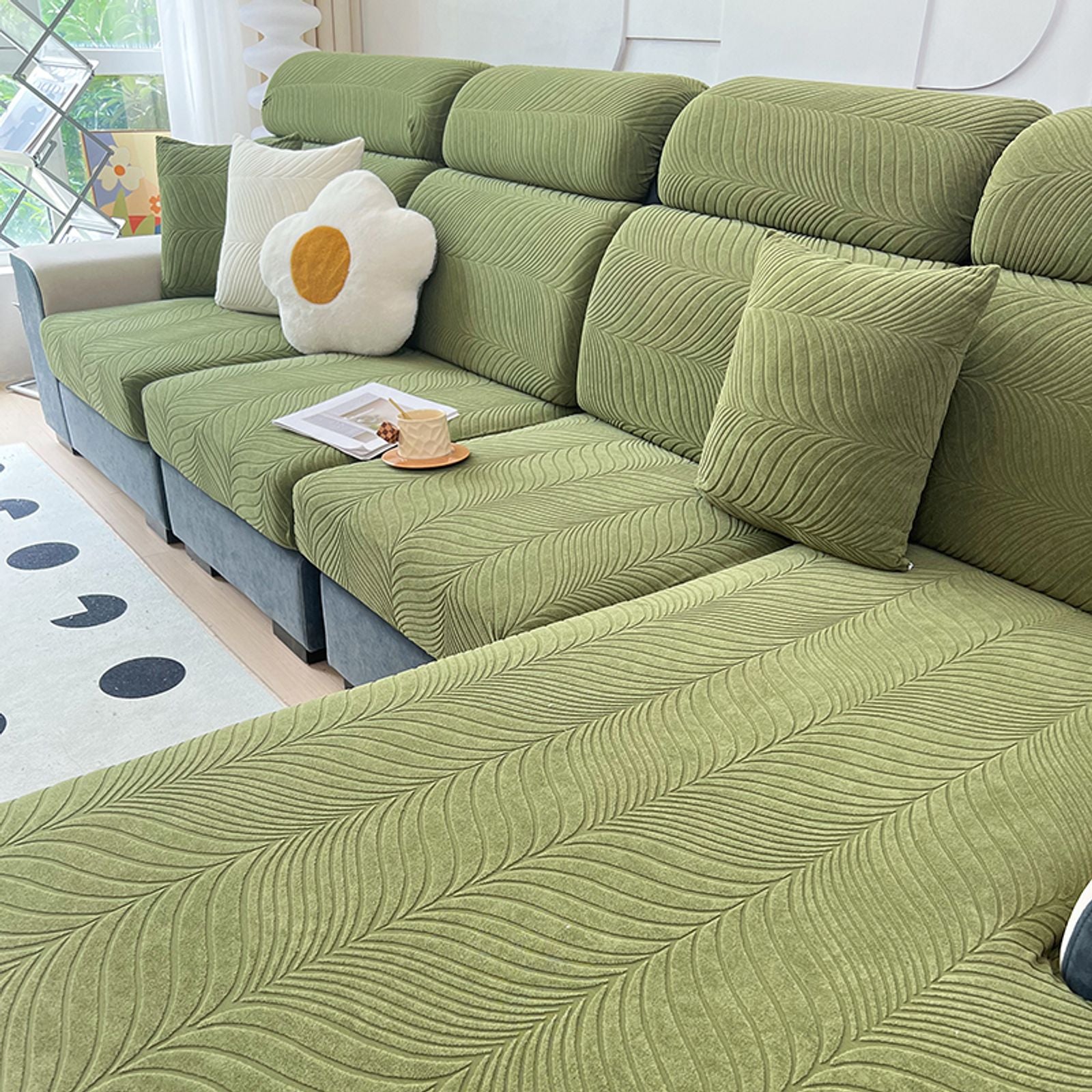 Splash-Proof Jacquard Sofa Cover - High Elasticity & Anti-Dirt
