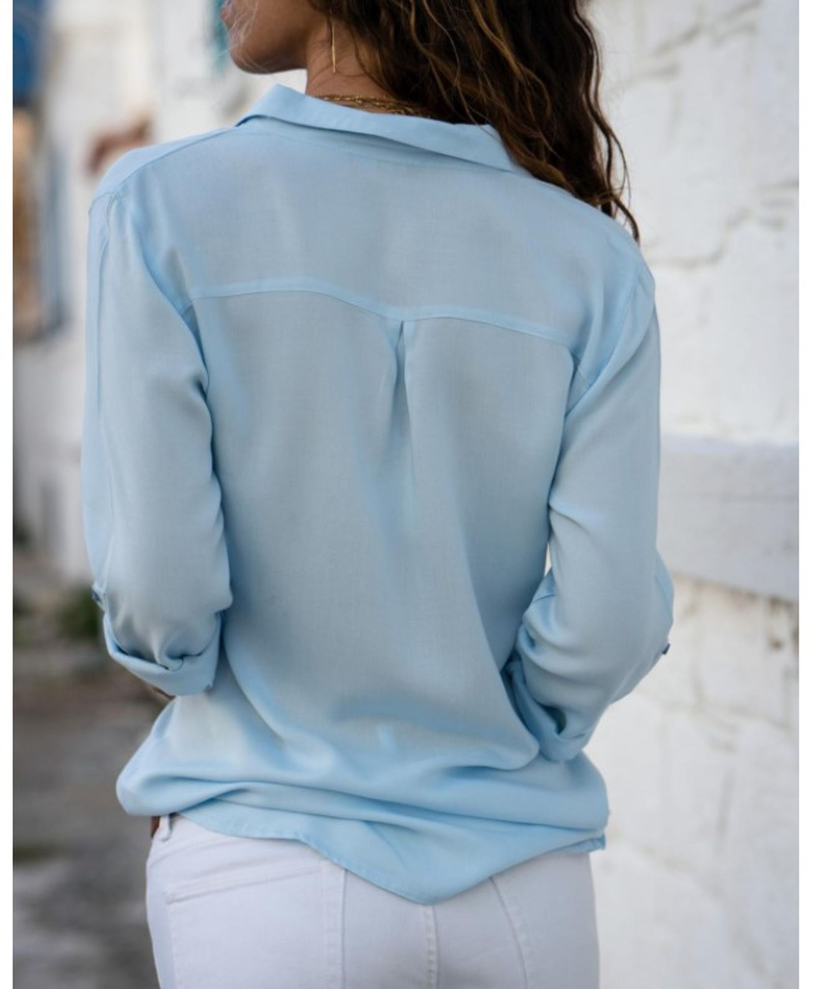 Women's Vintage Autumn Polo Collar Button-Up Blouse