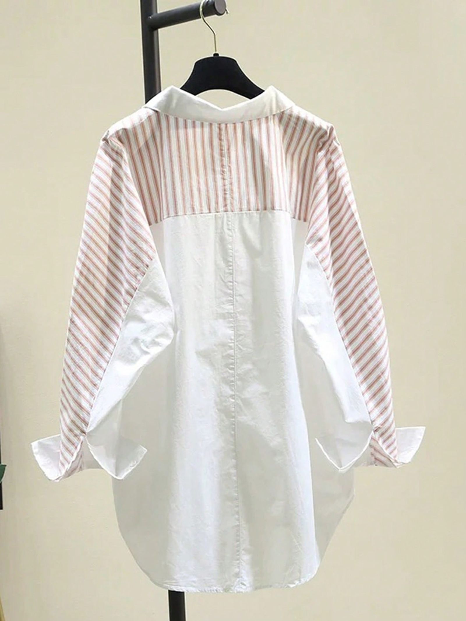 Women's Striped Patchwork Casual Button-Down Shirt