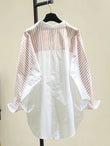 Women's Striped Patchwork Casual Button-Down Shirt