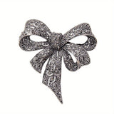 Luxury Crystal Bow Ribbon Brooches for Fashionable Men and Women