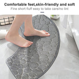 3D Non-Slip Velvet Cobblestone Bath Mat