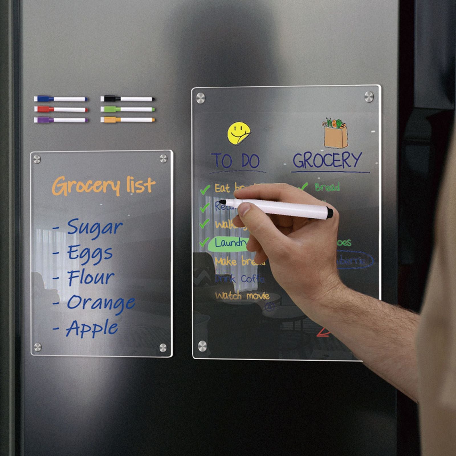 Clear Acrylic Magnetic Calendar - Reusable Dry Erase Board