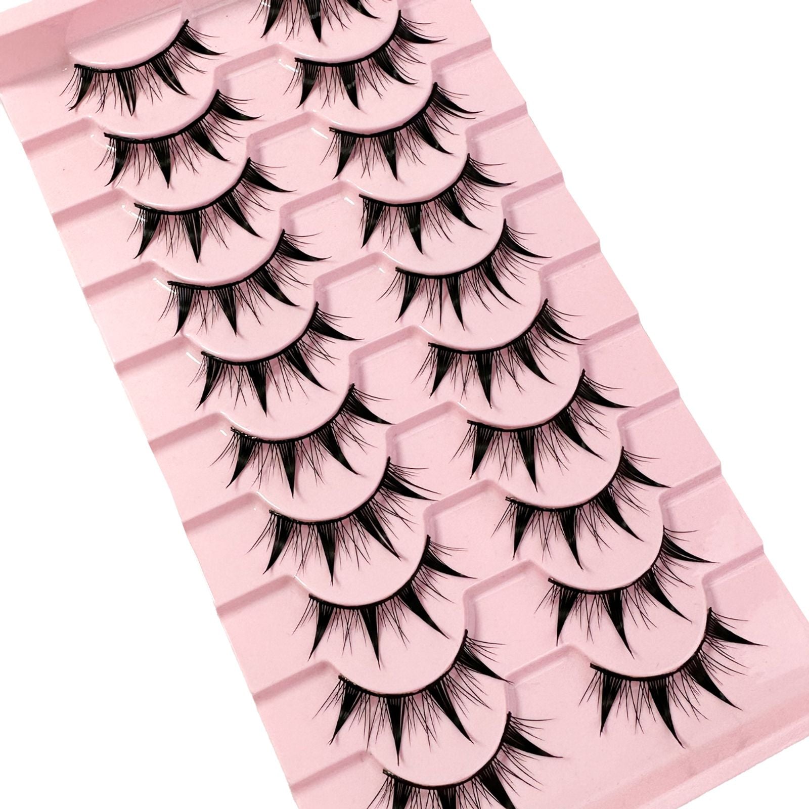 3D Cat Eye Faux Mink Lashes - 10 Pairs Natural & Fluffy