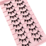 3D Cat Eye Faux Mink Lashes - 10 Pairs Natural & Fluffy