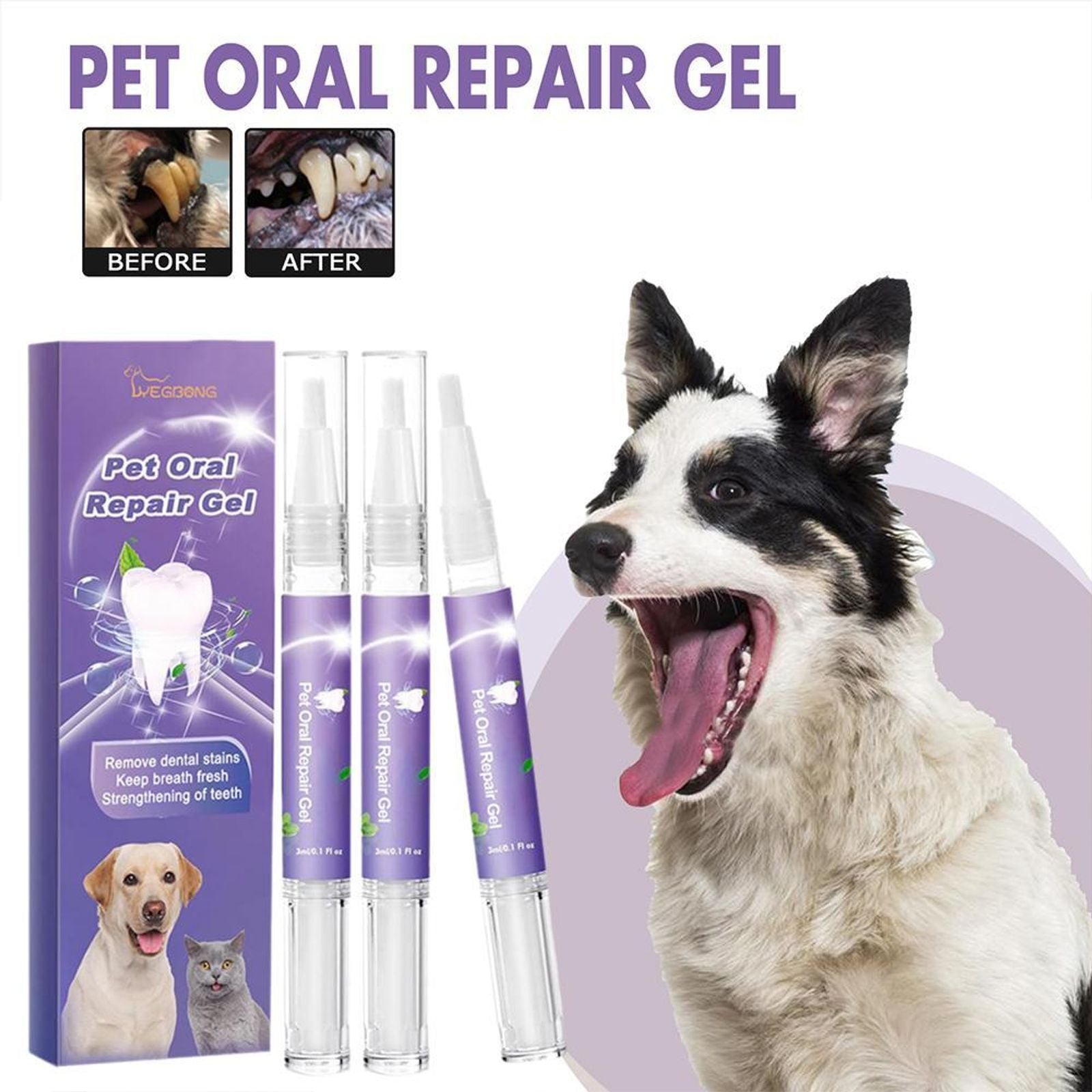 Natural Dog and Cat Toothpaste Gel for Fresh Breath