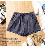High Waisted Casual Linen Shorts for Women